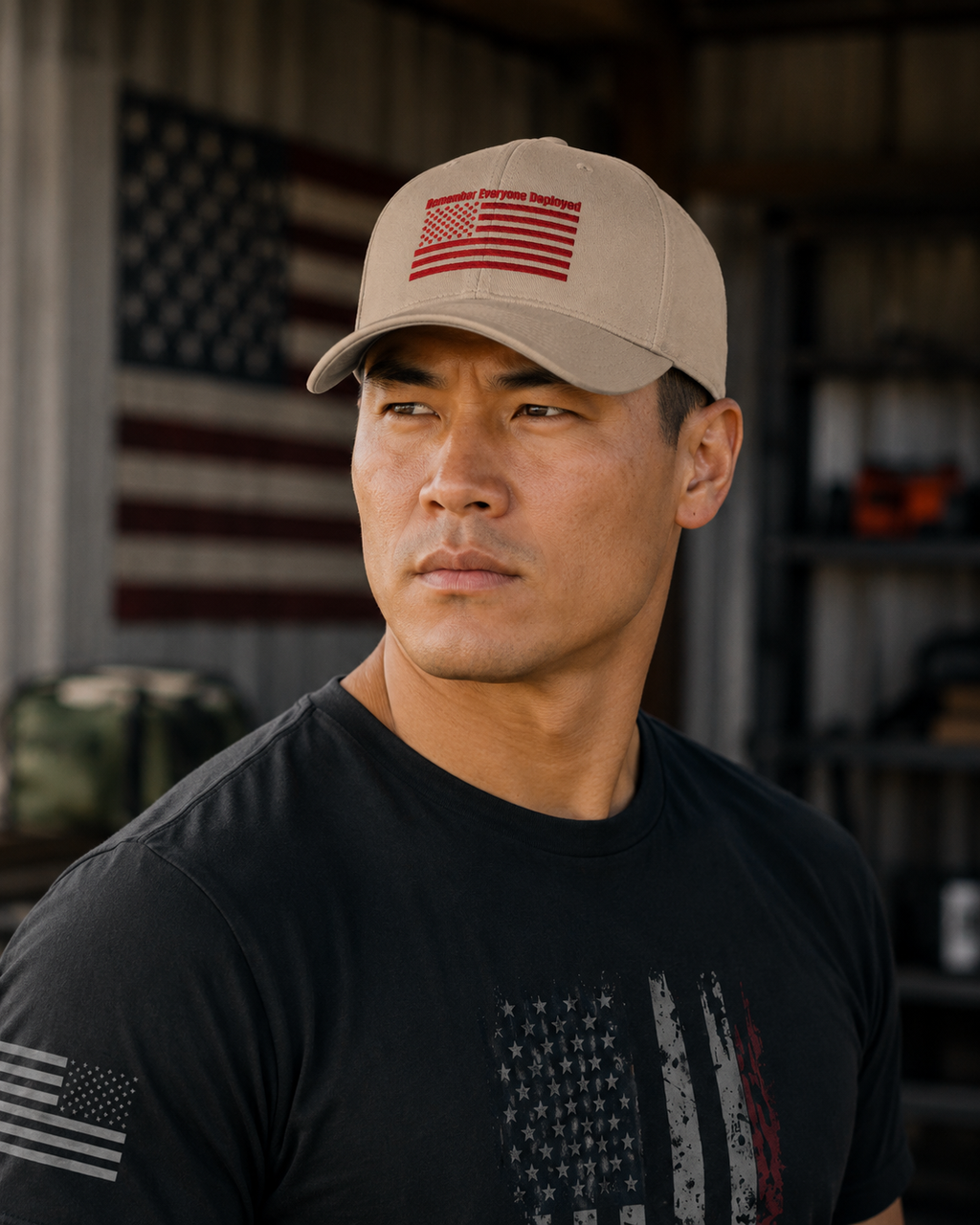 Remember Everyone Deployed (RED) Embroidered Flexfit Cap