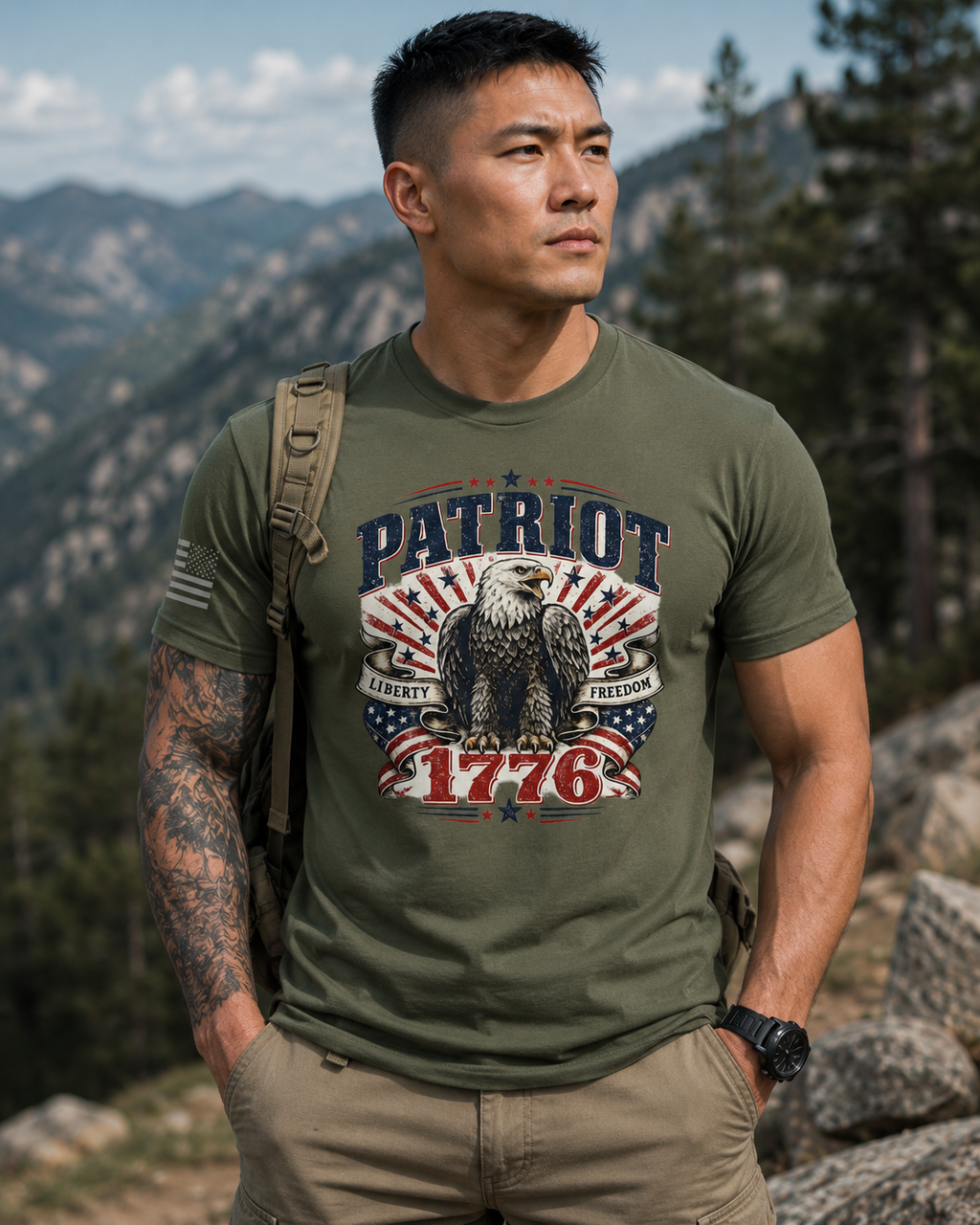 Patriot 1776 Bald Eagle Liberty & Freedom T-Shirt