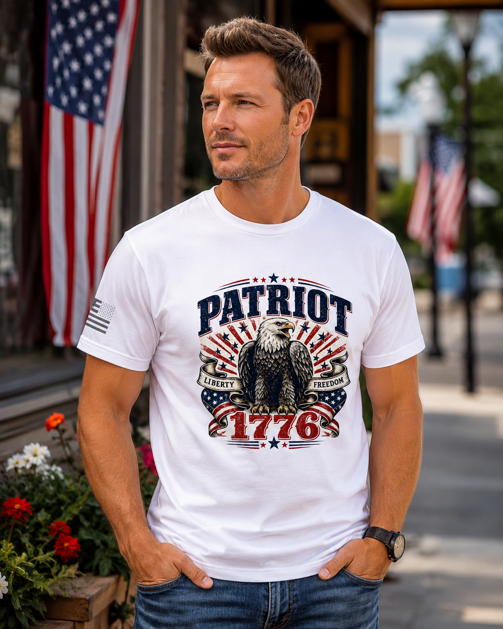 Patriot 1776 Bald Eagle Liberty & Freedom T-Shirt
