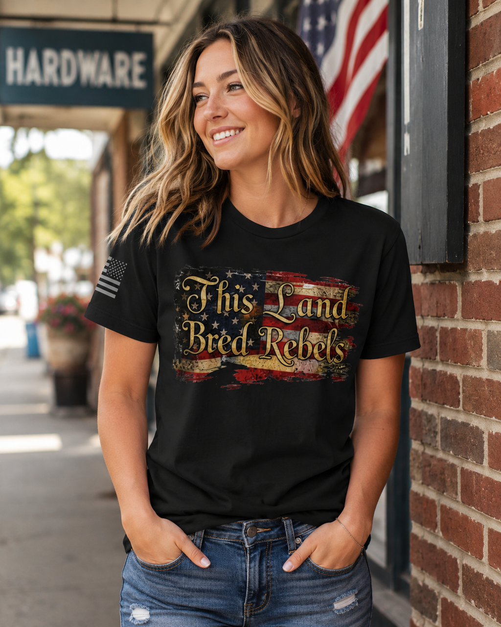 This Land Bred Rebels Women’s Patriotic T-Shirt