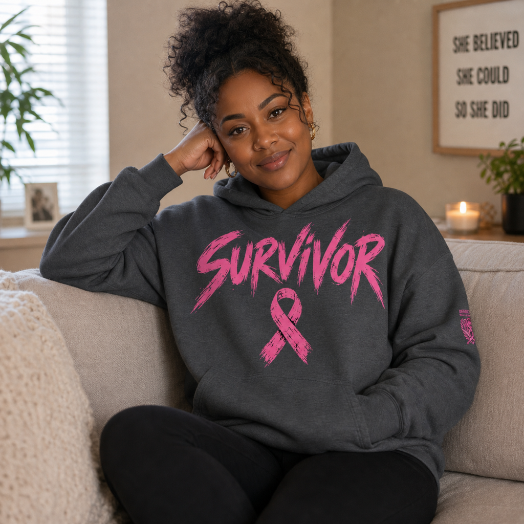 Survivor Pink Ribbon Hoodie | Breast Cancer Awareness