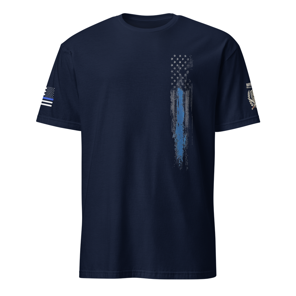 Thin Blue Line Distressed Flag Unisex Softstyle T-Shirt