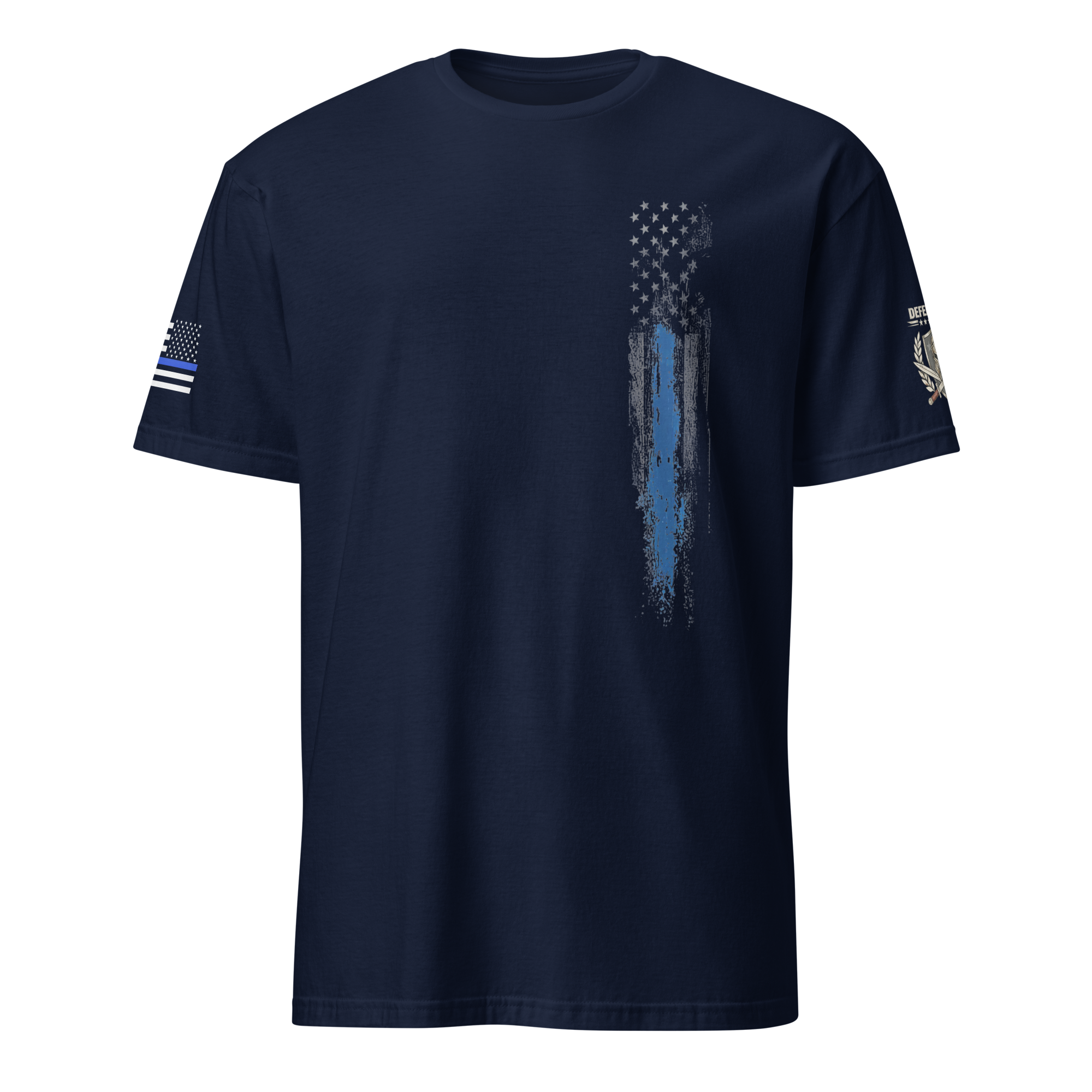 Thin Blue Line Distressed Flag Unisex Softstyle T-Shirt