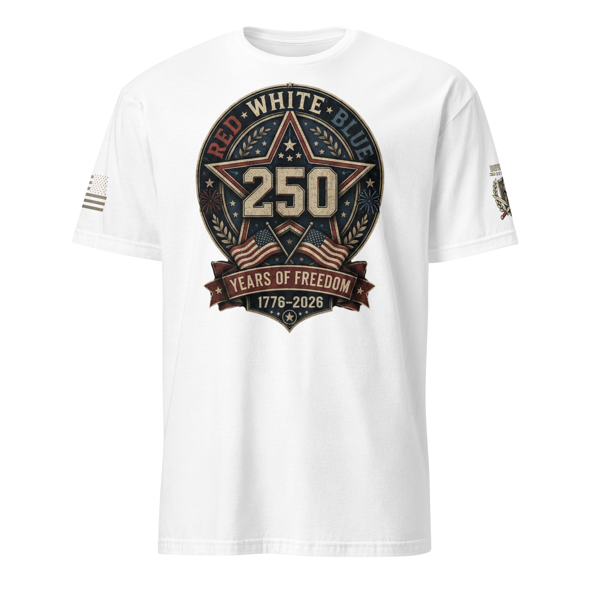 America 250 Red White & Blue Years of Freedom Patriotic T-Shirt